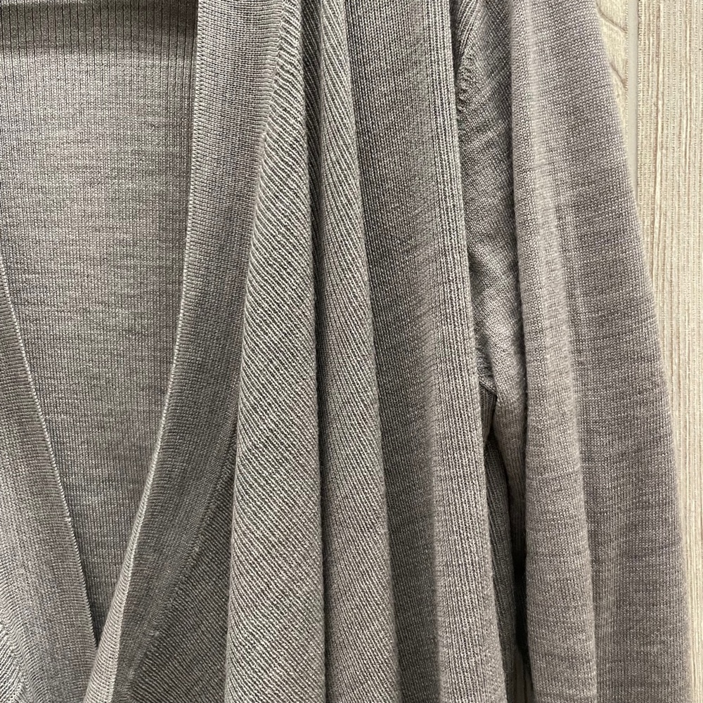 Theory Gray Wool Cardigan Open Front With Pockets… - image 3